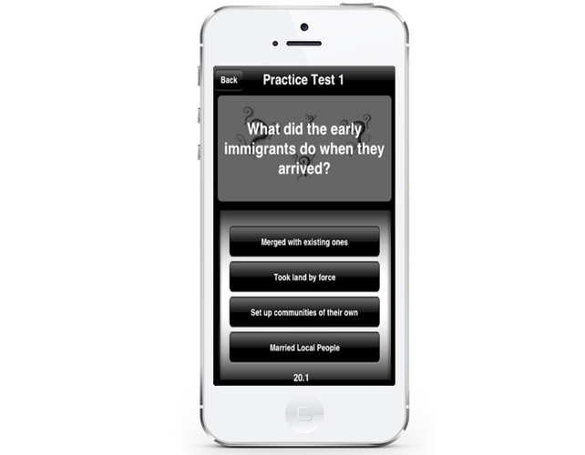 iOS app for Life in the UK British Citizenship test.